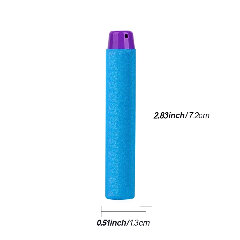 New Arrival 100PCS Foam Ammo For Nerf Soft Hollow Hole Purple Head 7.2cm Refill Darts for Accessories Toy Gun Bullets | Игрушки и хобби