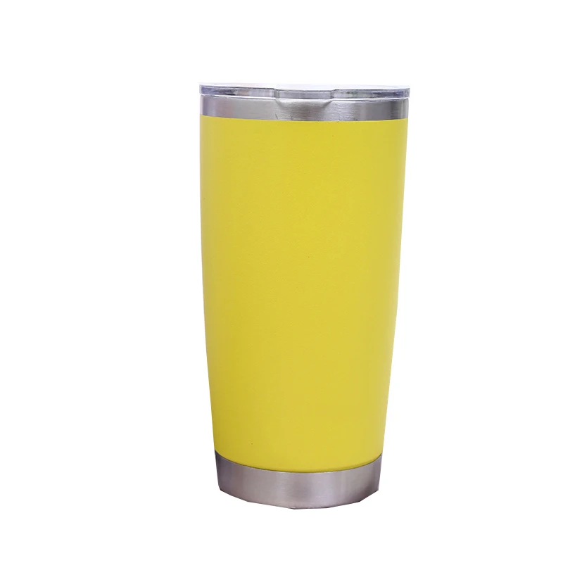 20oz yellow Лазерная гравировка, Кастомизация 20 унций 30 унций, нержавеющая сталь, пивной стакан, стакан, дорожная пивная кружка, термос, кофейные кружки - Цвет: 20oz yellow