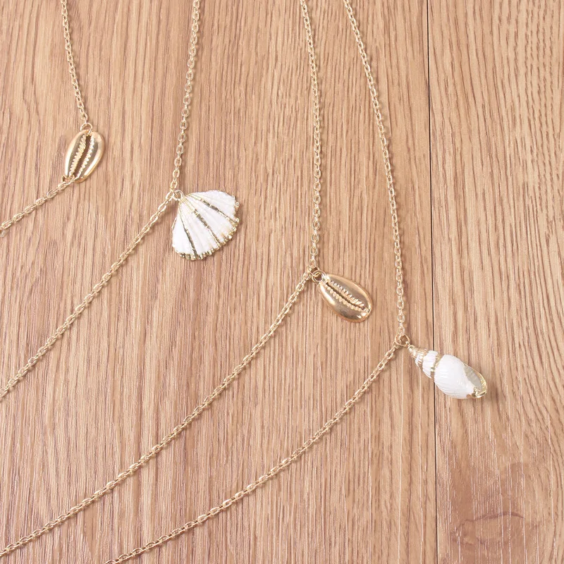 4 шт./компл. в этническом стиле Стиль женские ожерелья виде ракушки гребешок кулон