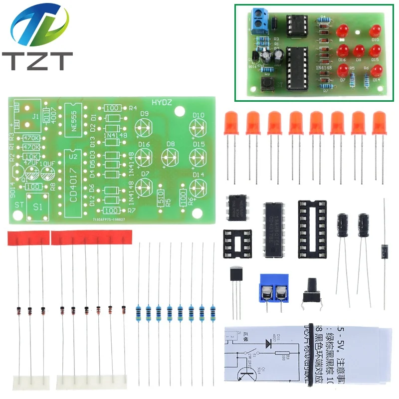Электронные игральные кости NE555 светодиодный модуль CD4017 набор сделай сам 5 мм
