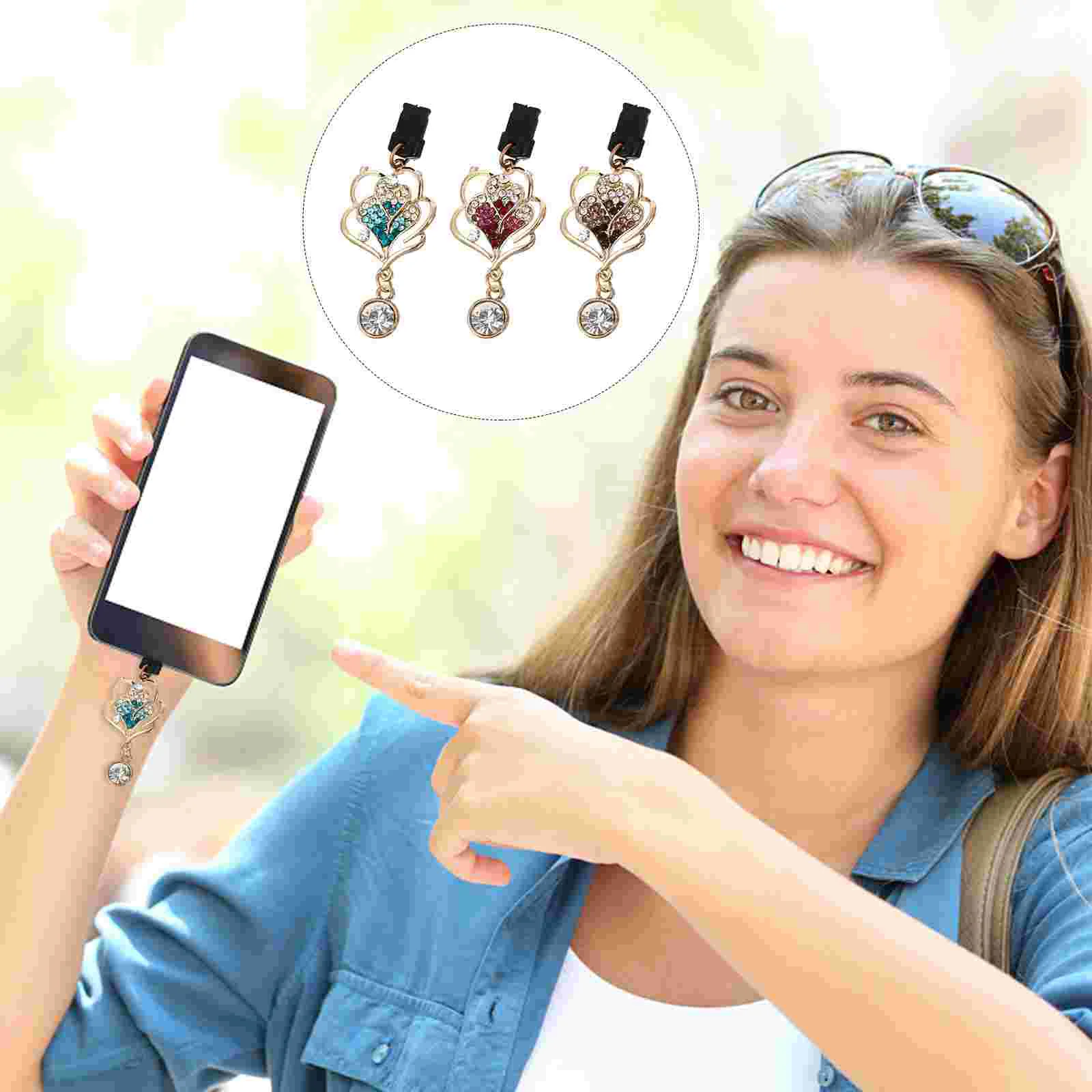 

3pcs Lovely Phone Stopper Charge Hole Plug Stopper Rose Shape Pendant