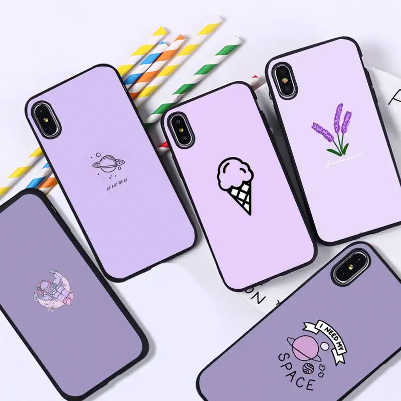 

YNDFCNB Purple background pattern Phone Case for iPhone 11 12 pro XS MAX 8 7 6 6S Plus X 5S SE 2020 XR cover