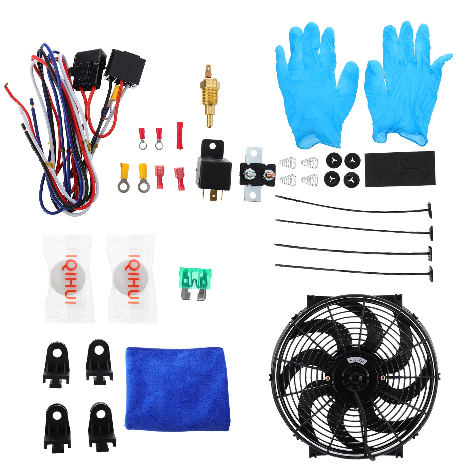 

1 комплект 14 дюймов 12 в 80 Вт Тонкий Реверсивный электрический охлаждающий вентилятор с монтажным комплектом