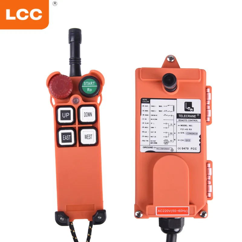 

F21-4S 12V 24V 110V 220V 380V Waterproof Customizable Industrial Wireless Radio Remote Controller for Crane Switch