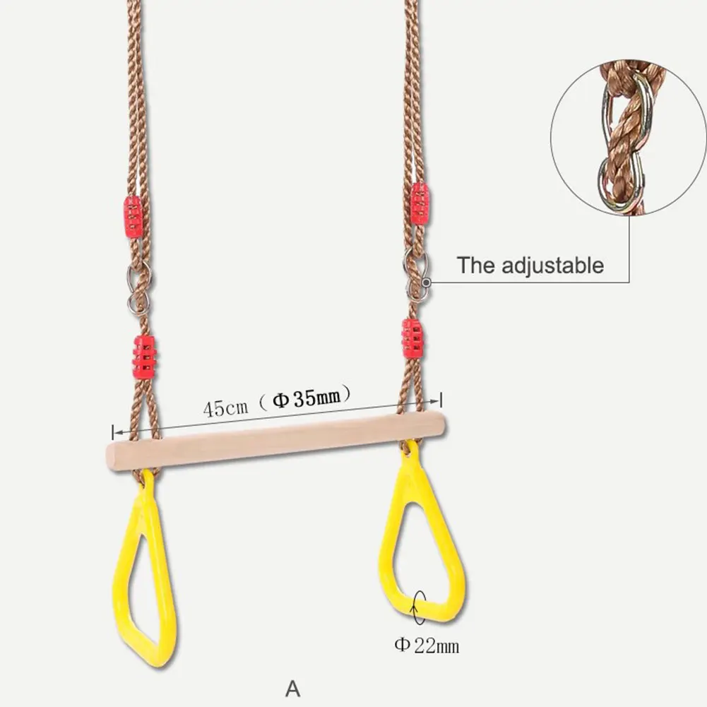 

Children Trapeze Bar Pull Up Gym Rings Adjustable Plastic Fitness Sports Pull-ups Pull Ring Playground Home Swing Equipment