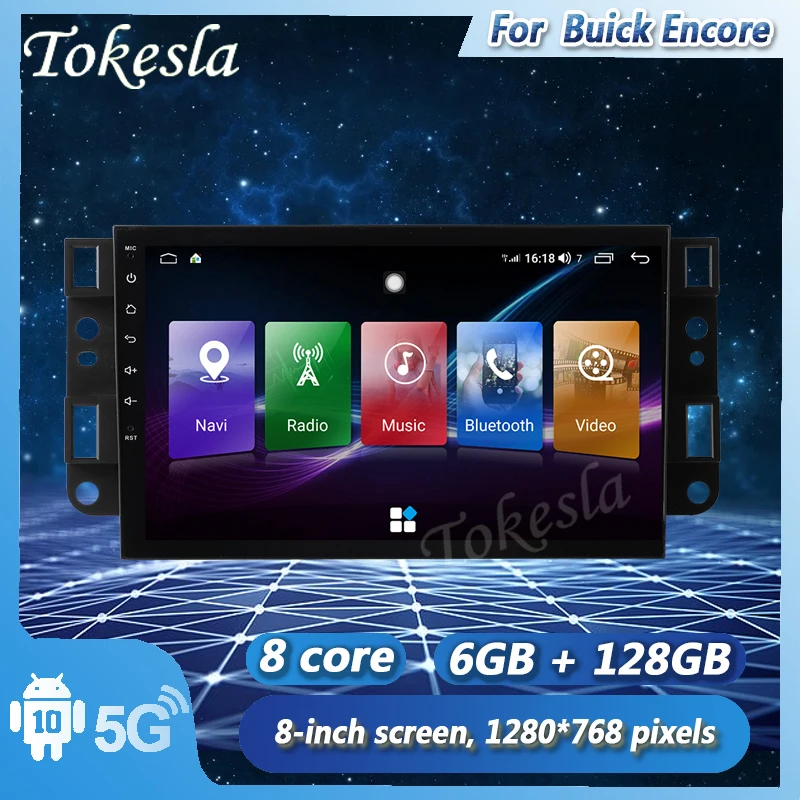 

Tokesla Android 11 Car Radio Audio MP5 Intelligent Touch Central Multimedia Screen System carplay GPS For Buick Encore 2013-2018