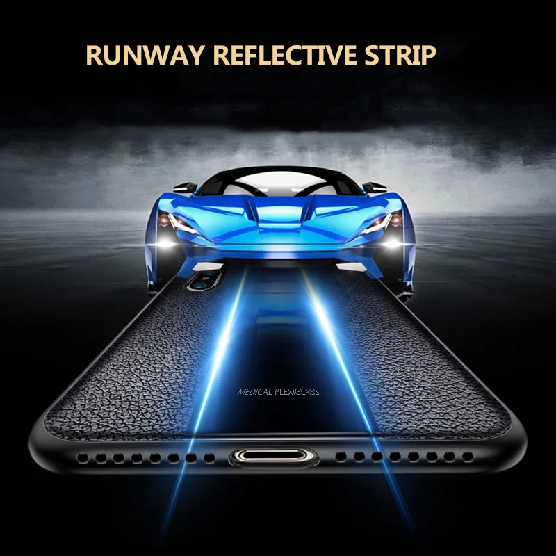 Кожаный чехол с текстурой + акриловая Противоударная броня для iPhone 11 XS Max XR X 8 7 6 6S