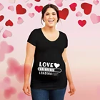 Футболка для беременных с надписью VALENTINES; Милая Футболка для беременных с надписью Mom To Be; Рубашка для беременных