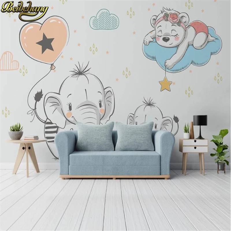 Настенные 3D-обои beibehang на заказ фэнтезийное небо медведь для спальни гостиной