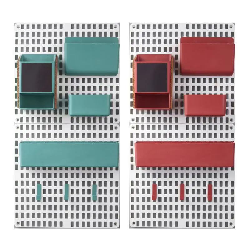 

NEW Wall Mount Pegboard Combination Home Kitchen Storage Shelving Organizer No Punching Peg Board Rack Supply