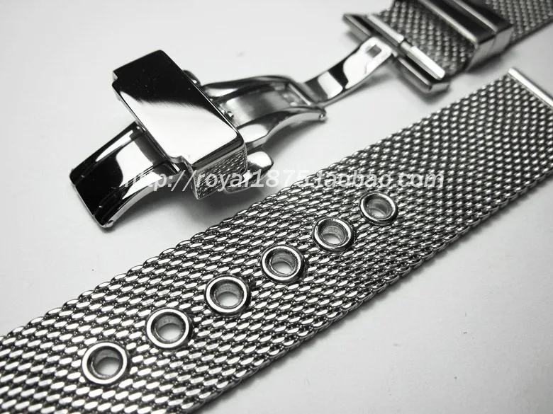 

20mm Weave stainless steel durable Watch Strap Butterfly buckle Watch Belt Upscale for Milan Steel wire Waterproof Watchbands