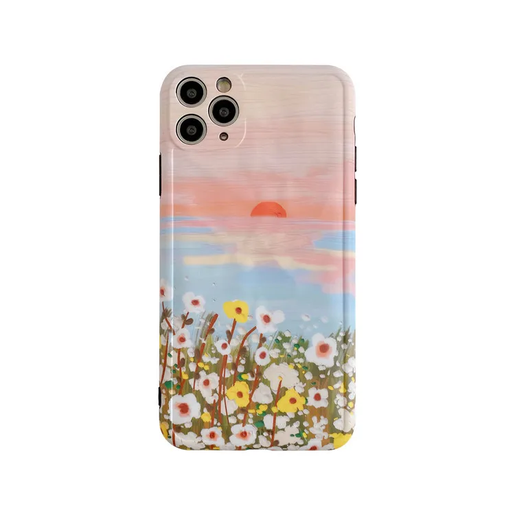 Чехол для iPhone 11 Pro Max Xr Xs X 7 8 Plus в стиле ретро с изображением картины маслом пейзажа