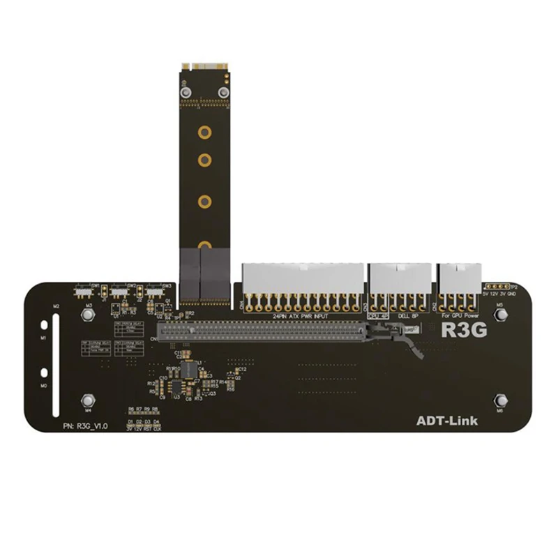 

M.2 Key M External ie Card Stand Bracket with PCIe3.0 X4 Riser Cable 32Gbs for ITX STX NUC VEGA64 GTX1080Ti, 25CM