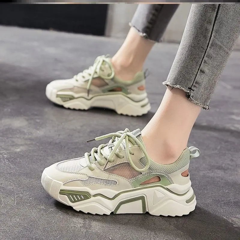 

Кроссовки женские массивные, дышащие сетчатые, спортивная обувь на платформе, дизайнерские, 2021