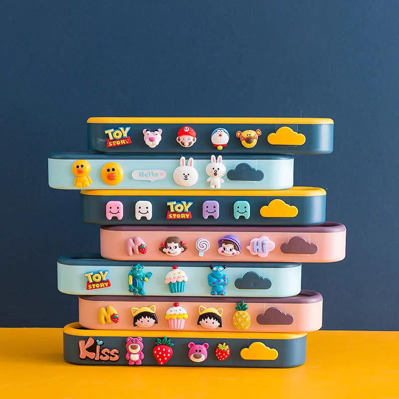 

Стеллаж для тапочек в мультяшном стиле для ванной комнаты, настенный вешалка для полотенец без отверстий, настенный стеллаж для обуви для в...