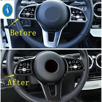 yimaautotrims auto accessory steering wheel frame cover trim for mercedes benz a w177 b w247 class glb 2019 2020 2021 abs