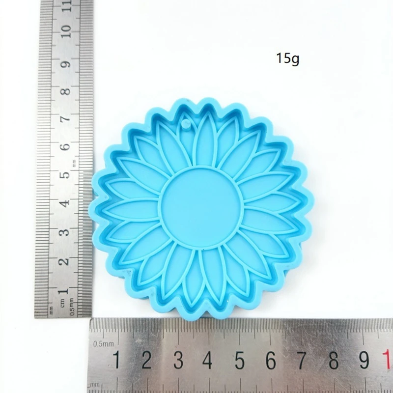 

2Pcs Sunflower Coaster Keychain Silicone Resin Molds Flower Shape Resin Mold Kit B36D