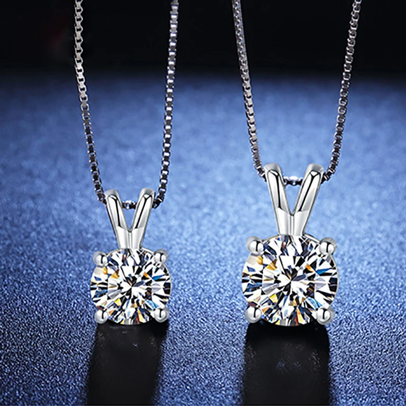 BOEYCJR 925 серебро 1ct/2ct F цвет Муассанит VVS помолвка элегантный свадебный кулон ожерелье для женщин Подарок на годовщину