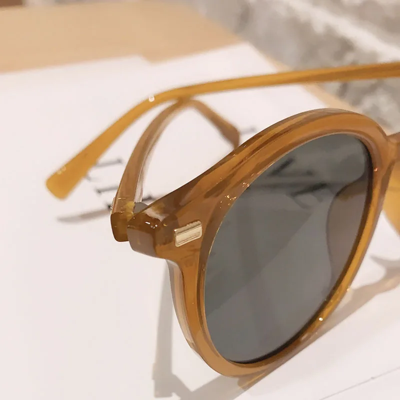 

Imwete Retro Round Sunglasses Women Men Brand Designer Vintage Sun Glasses Ladies Shades Eyewear Colored Glasses Black UV400
