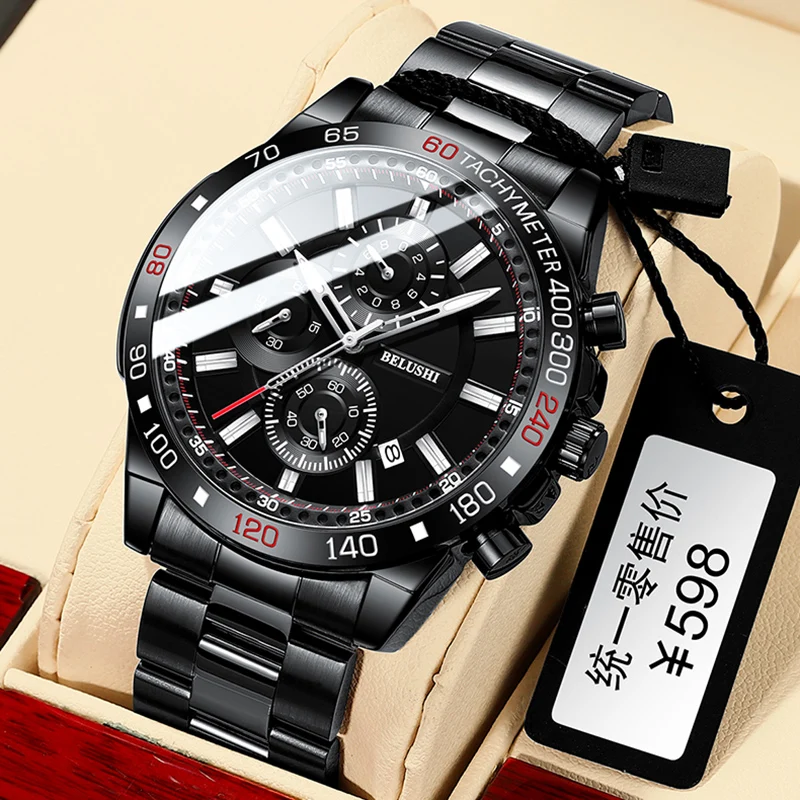 BELUSHI Mens Watches Top Brand Luxury 2021 Big Dial Sport Chronograph Watch...