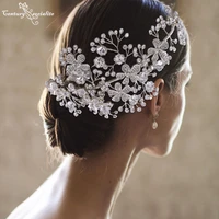 luxury wedding headbands bridal accessories rhinestone flowers hair jewelry wedding crowns for brides tiaras bride headpieces