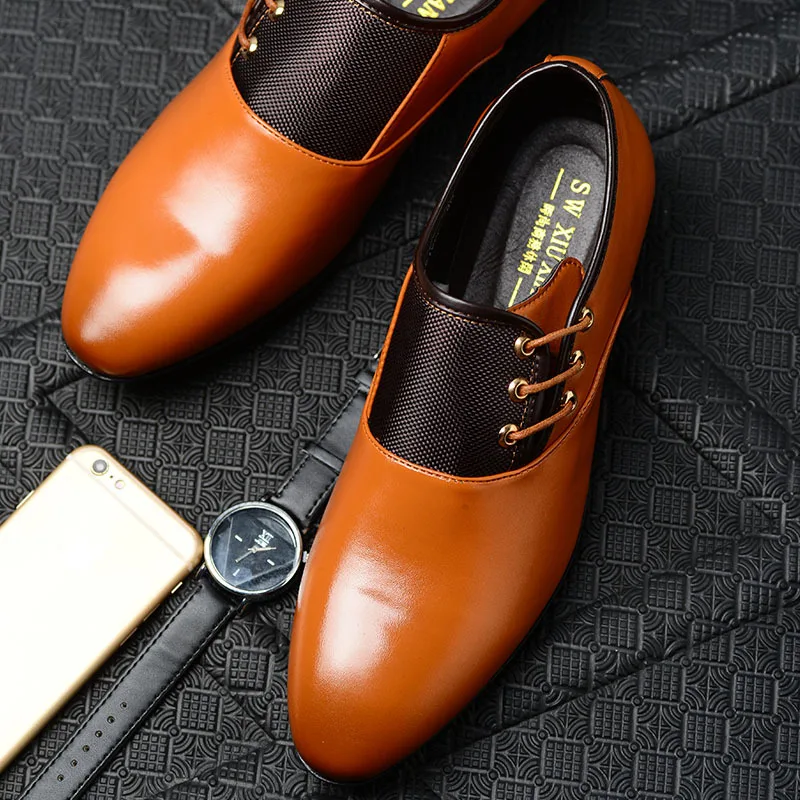 

2021 Autumn Winter New European Style Retro Men's Dress Shoes Pointed Toe Slip-on Casual Derby Shoes Comfortable for Wedding