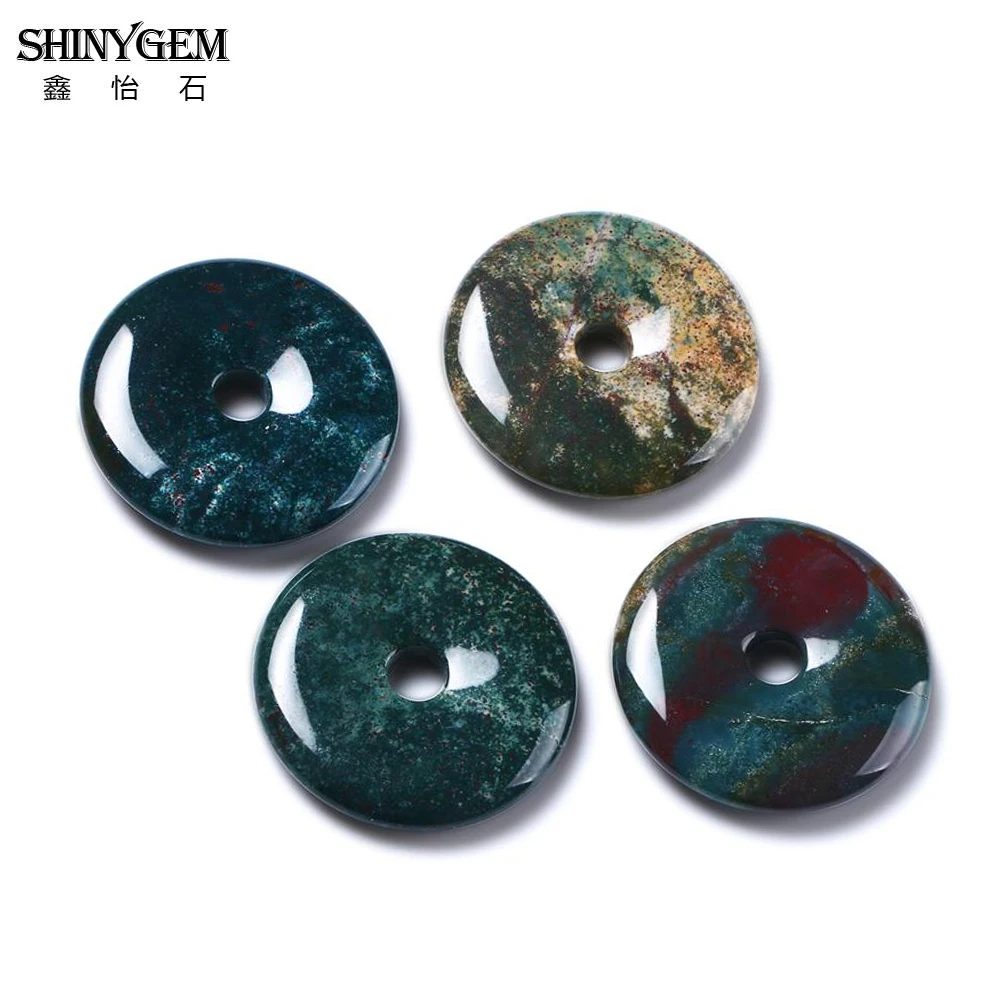 ShinyGem 40*40 мм Очаровательные Полые натуральные Круглые Бусы из бирюзы Гладкий