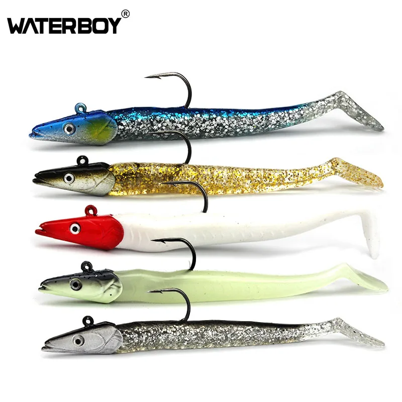 

WELLSHR 1pcs 11cm 22g Lead jig Head Soft Lure Artificial Wobber Sinking Fish Jigging Sea Fishing Bait Peche Pesca Leurre