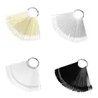 50 шт. круглая головка железное кольцо вентилятор лак для ногтей цветная карта ABS хорошая гибкость точность цвета удобные овальные искусственные ногти сделай сам