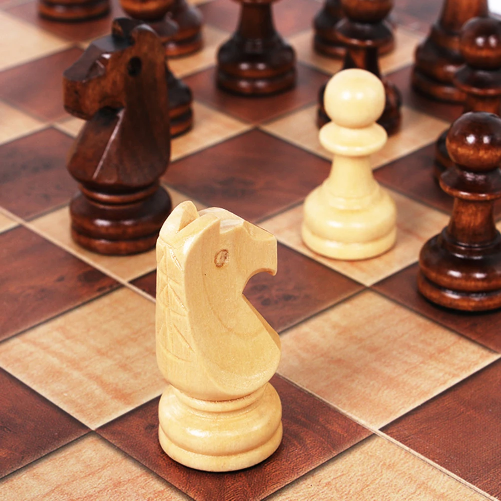 

3in1 Wooden Chess Set Folding Chessboard Board Leisure Educational Game Toys Family Party Parent-child Entertainment Toy