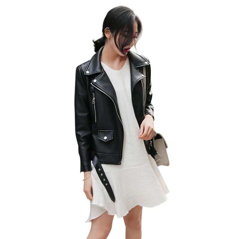 Куртка FTLZZ из искусственной кожи женская короткая мотоциклетная верхняя одежда