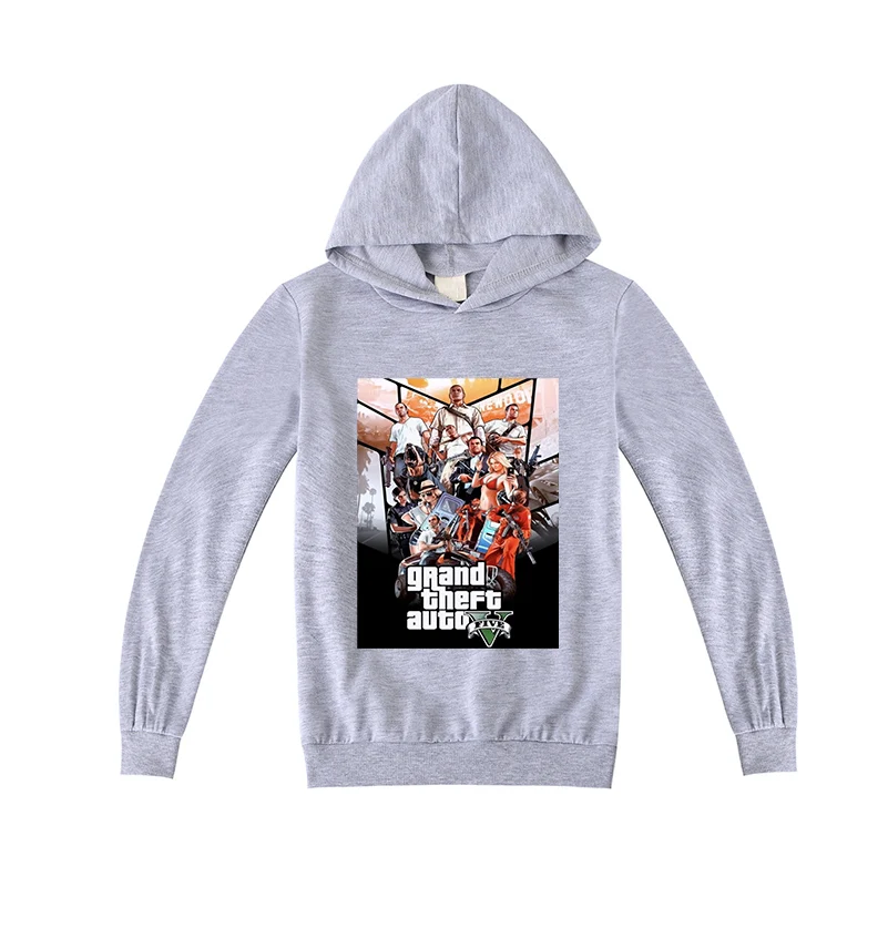 Толстовка с длинным рукавом для мальчиков и девочек винтажная Grand Theft Auto GTA 5 100%