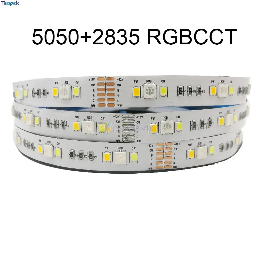 5 м 4 в 1 RGBW RGB + CCT Светодиодная лента 5050 60 светодиодов/M CW WW RGBWW гибкий светодиодный