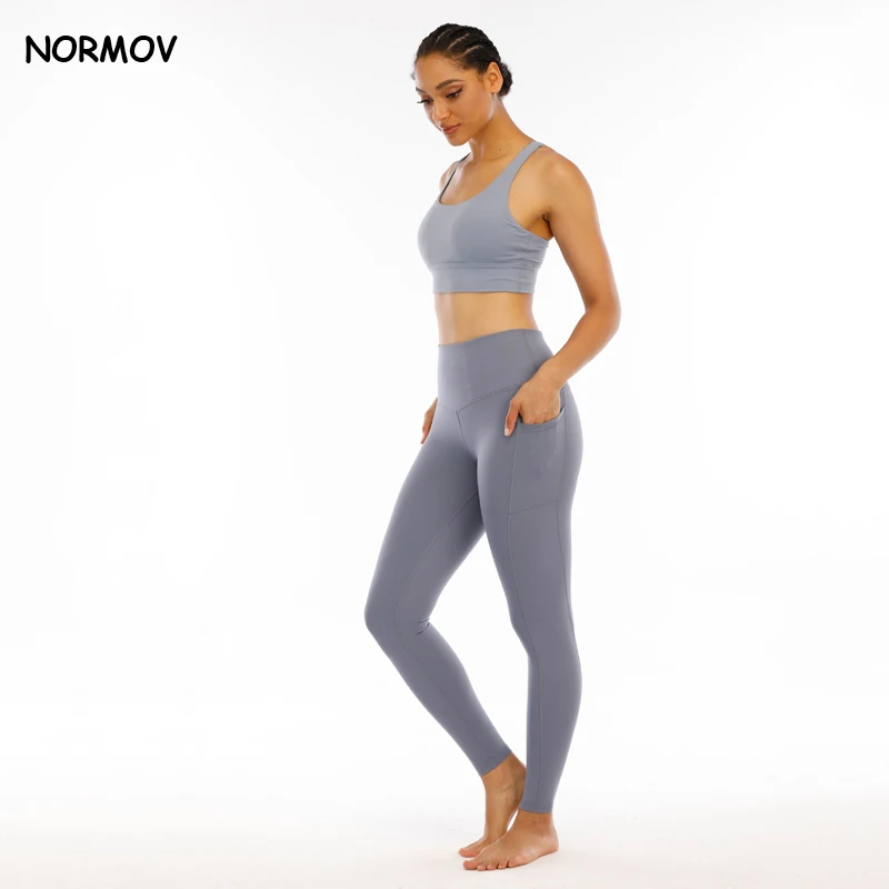 NORMOV Seamless Sports Leggings Woman High Waisted Hip Lift Tights Gym Workout Push Up Breathable Leggings Fitness Sportswear