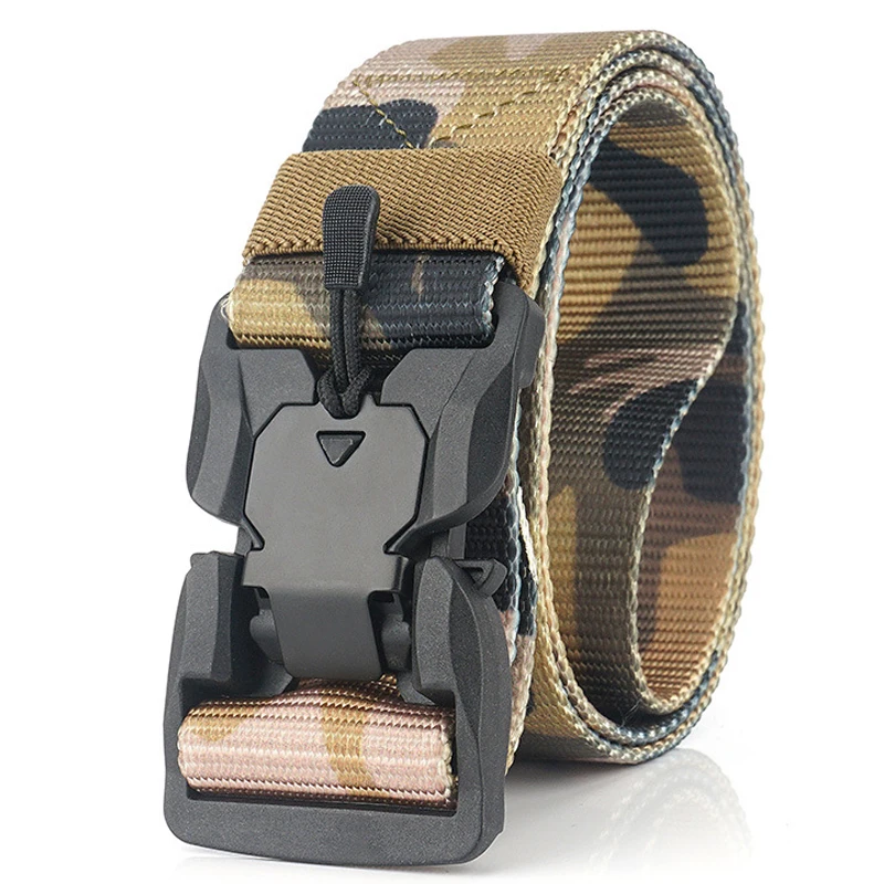 Тактический ремень с магнитной камуфляжной пряжкой мягкий нейлоновый пояс