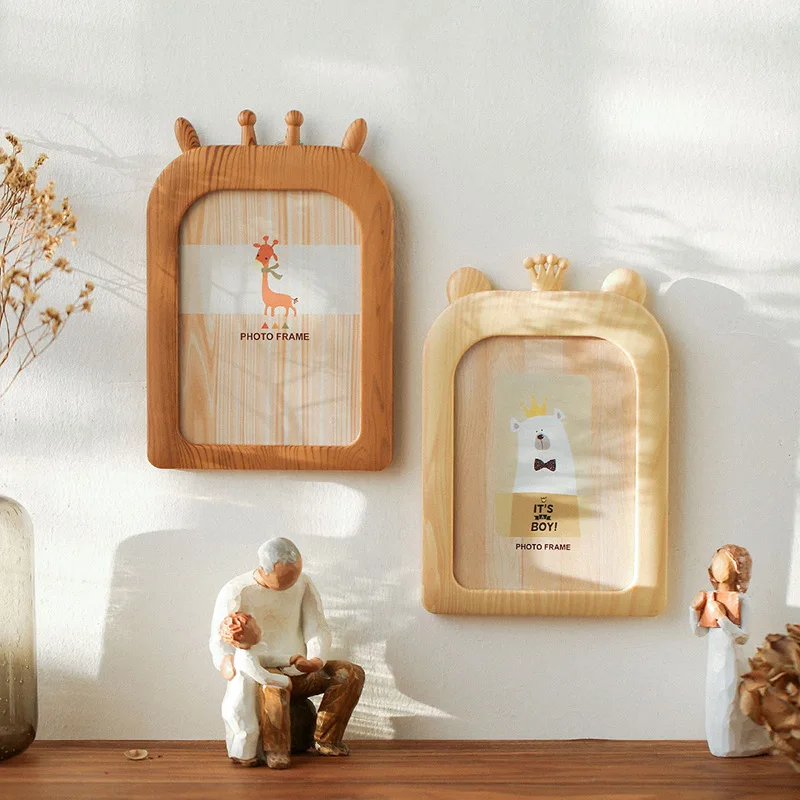 

Quality Vintage Photo Frame Home Decor Retro Wooden Children Cartoon Recommendation Pictures Frames Gift Baby Room Decor