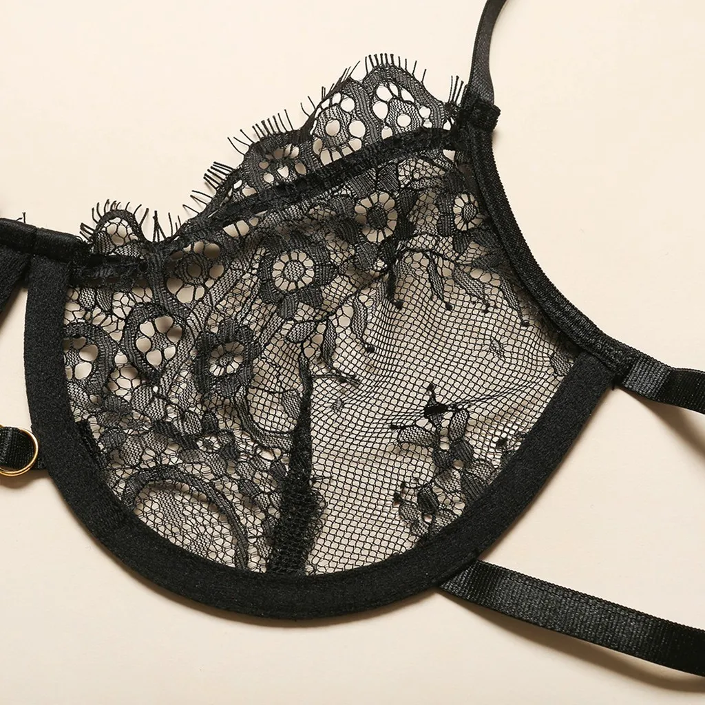 Сексуальный комплект с бюстгальтером нижнего белья прозрачный бюстгальтер