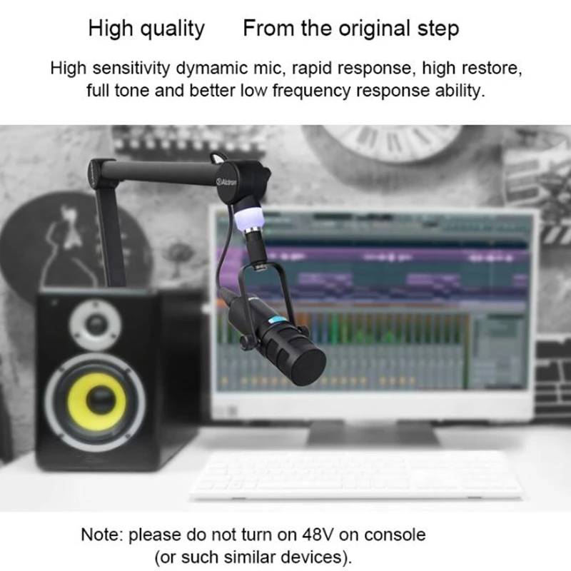 

Alctron BC600 Dynamic Condenser Microphone Professional Microphone Special Designed for Studio Broadcasting Instrument Recording