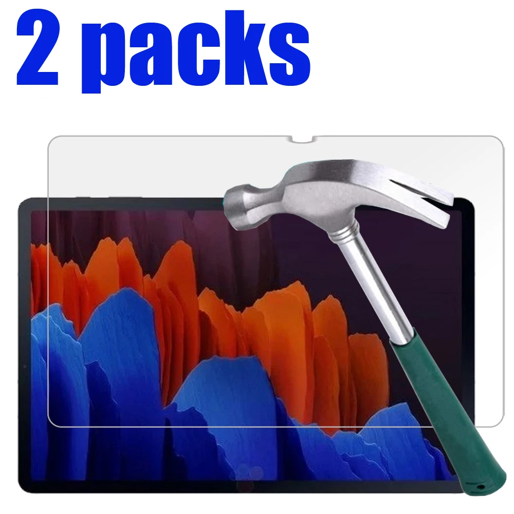 

2 packs tempered glass screen protector for Samsung galaxy tab S7 S7+ plus FE SM-T870 SM-T875 SM-T970 SM-T975 9H protective film