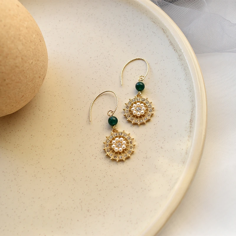 Yangliujia Металл Геометрическая круглая с украшением в виде кристаллов серьги стиле