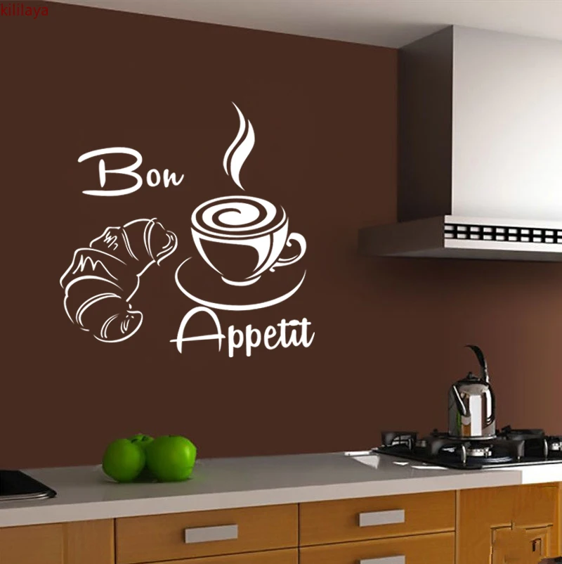 

Kililaya Wall Stickers Muraux Cuisine Bon Appetit Decals Wall Decorations Living Room Kitchen Wall Stickers