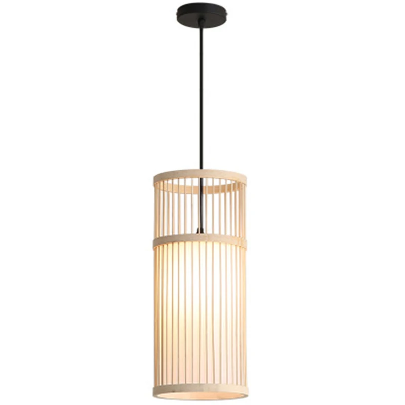 

New Chinese Style Small Chandelier Single Head Restaurant Home Stay Zen Tea Room Japanese Bedside Bamboo Weaving Lamp