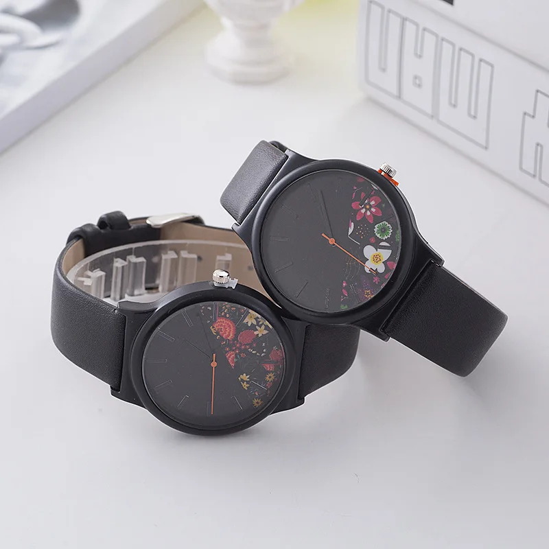 new fashion women watches luxury famous brand ladies wrist watches women flower leather strap quartz watch relogio feminino hot free global shipping