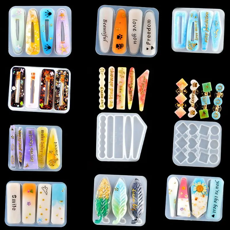 

Barrette Hair Clip Silicone Epoxy Resin Mold Hair Pin Jewelry Casting Mold Tools