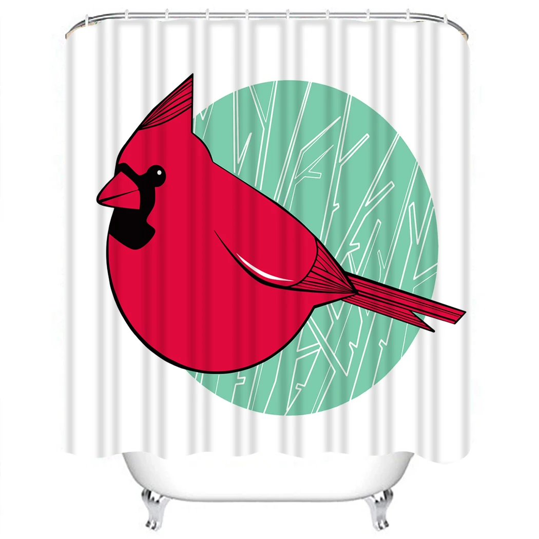 

Abstract Red Bird Shower Curtain Cartoon Waterproof Bathroom Shower Curtain Abstract Pet Bathroom Shower Curtain With Hooks