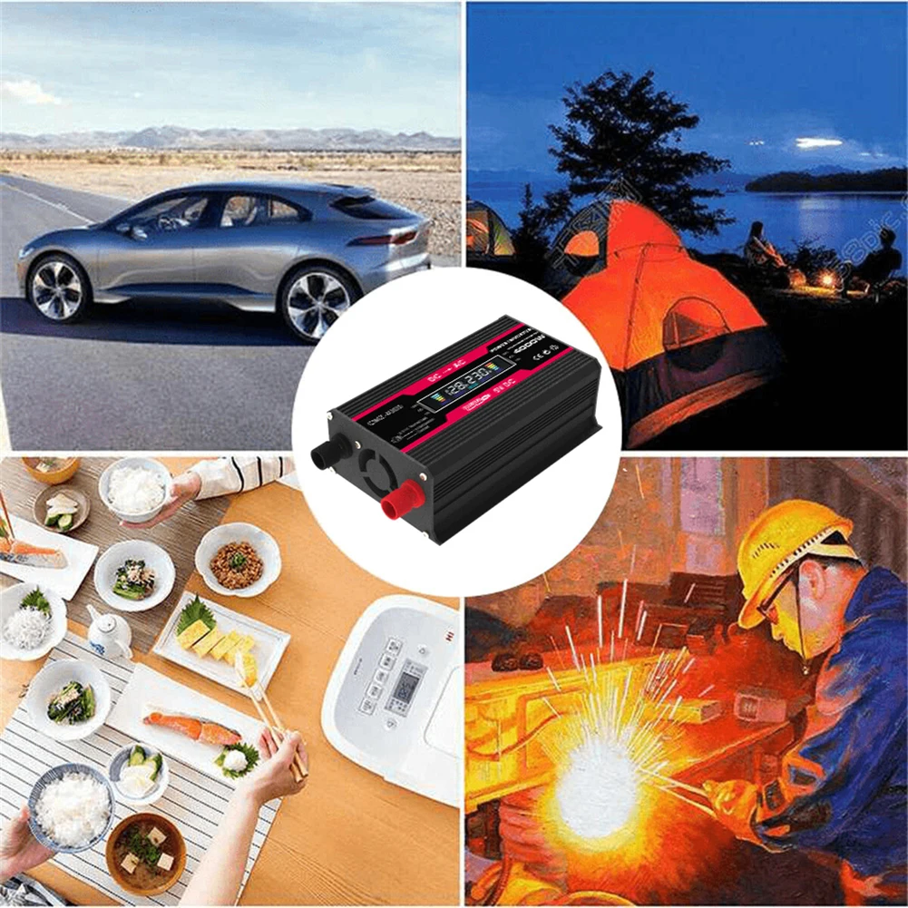 

Car Power Inverter DC 12V to AC 110/220V Car Converter with 2.4A Dual USB Car Adapter, LCD Display and AC Outlet