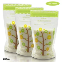 112pcslot 235ml leak proof breast milk storage bags measurements mother milk freezer warmer bags baby food container carry 8oz