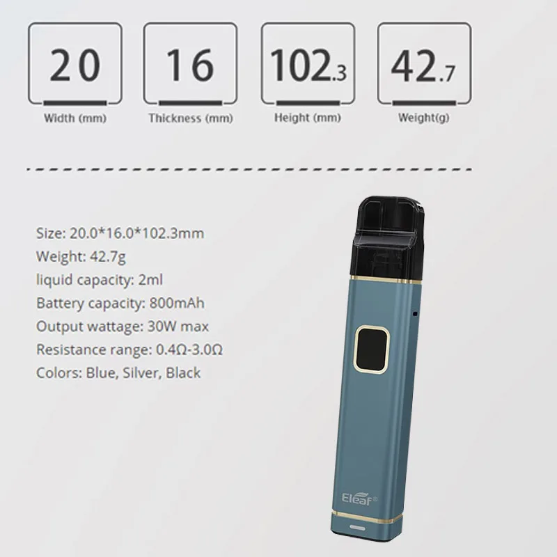 Eleaf iTap Pod Starter Kit встроенный аккумулятор 800 мАч с 2 мл многоразового использования