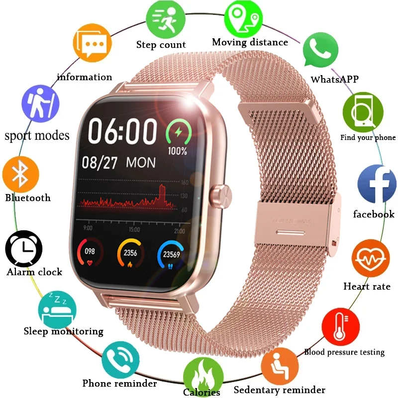 

2021 женские умные часы с поддержкой иврита, Bluetooth, звонков, ЭКГ, Смарт-часы с пульсометром, мужской спортивный фитнес-трекер, IP67 водонепроница...