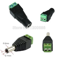 male and female 2 1x5 5mm jack dc power adapter for cctv camera black